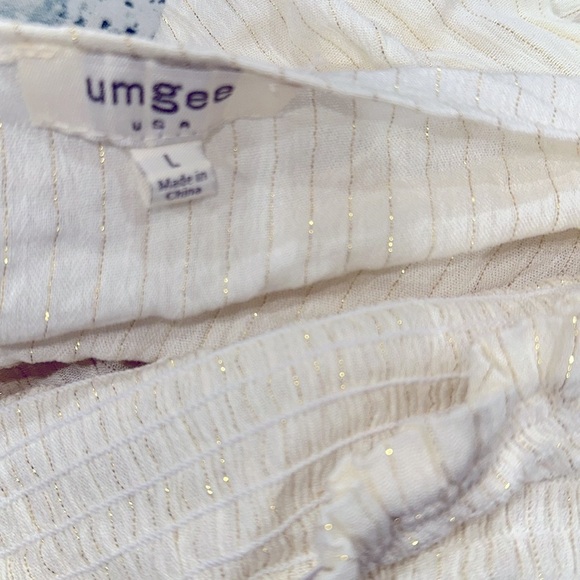 Umgee Off-Shoulder Cream boho Top size large - Picture 4 of 4